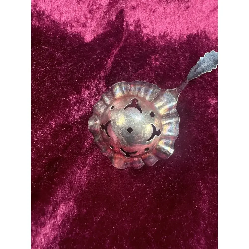 Vintage Silverplate Sugar Sifter Spoon – Pierced Bowl Floral Handle